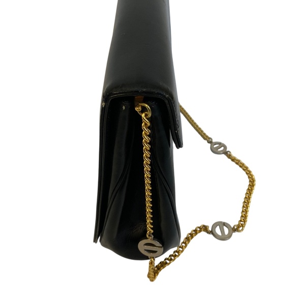 Dior Black Leather Shoulder Bag - CD Logo Hardware & Two-Tone Chain - Vintage - Picture 9 of 16